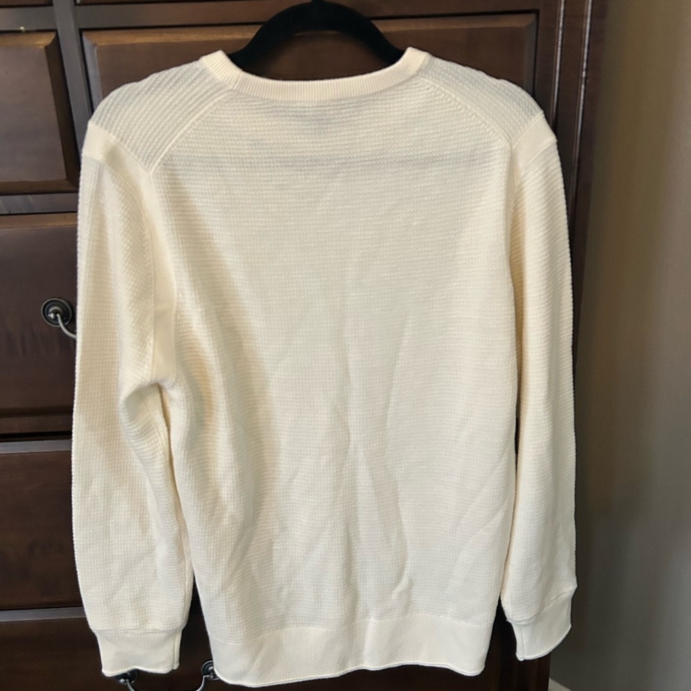 Todd Snyder Cream Knit Crewneck Sweater - Picture 3 of 5